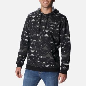 Columbia Rocky Mountain LOGO Print Hoodie Black XL NWT